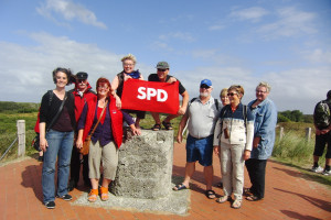 auf dem "höchsten" Punkt der Insel (19,2 m) - gute Stimmung bei der SPD